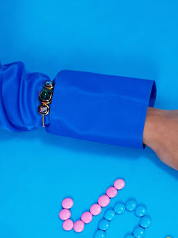 Isharya - Amour Black Enamel Bracelet In 18K Gold Plated