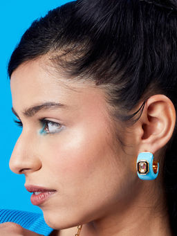 Isharya - Kefi Resin Huggies In 18K Gold Plated