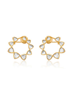 Isharya - Shiza Shiering Mirror Studs In 18K Gold Plated