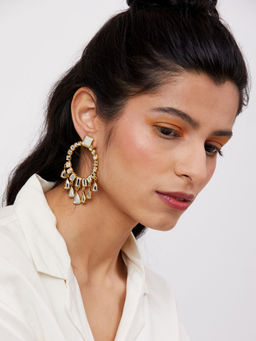 Isharya - Ruhaniyat Statement Mirror Drop Earrings In 18K Gold Plated