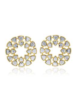 Isharya - Jugni Dazzling Mirror Studs In 18K Gold Plated