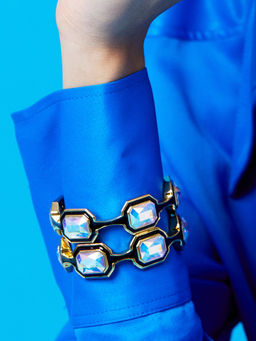 Isharya - Meraki Black Enamel Multi Stone Bracelet