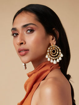 Isharya - Reflect Pearl Earrings In 18K Gold Plated