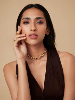 Isharya - Chain Reaction Interlinked Necklace In 18K Gold Plated