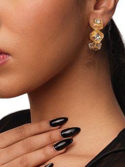 Isharya - Bougie Infinity Cut Crystal Hoops In Rhodium Plated