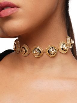 Isharya - Bling Infinity Cut Crystal Choker In 18Kt Gold Plated