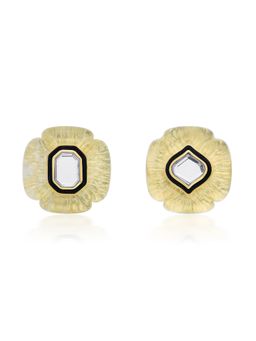 Isharya - Bougie Mirror Mismatched Resin Studs In 18Kt Gold Plated