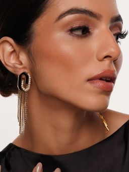 Isharya - Just Jamiti Art Deco Tassel Earrings In 18Kt Gold Plated