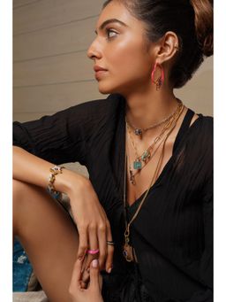 Isharya - Chrome Wheel Charm Rhodium Plating