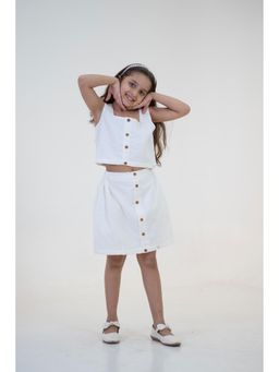 Mamarill - White Cotton Top with Skirt