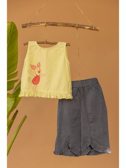 Mamarill - Yellow Cotton Top with Pant