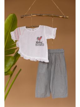 Mamarill - White Cotton Top with Pant