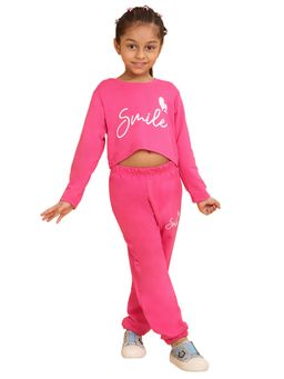 Trampoline - Pink Cotton Blend T-Shirt with Joggers
