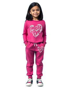 Trampoline - Pink Cotton Blend T-Shirt with Joggers