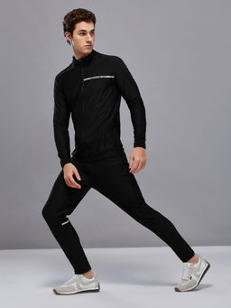 Technosport - Men Black Solid Slim Fit Tracksuits with Duracool+