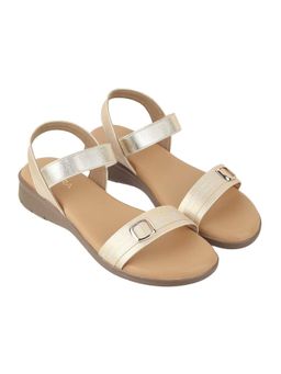 LAZERA SHOES - Gold Slip-On Comfort Round Toe Flats