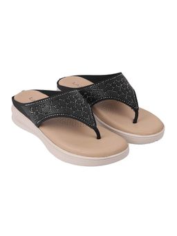 LAZERA SHOES - Black Dazzle Party Round Toe Flats