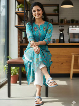 LAZERA SHOES - Blue Toe-Loop One Toe Sandals