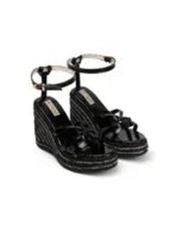 RETTROSE - The Alani Black Hand Embellished Luxury Wedge Shoe