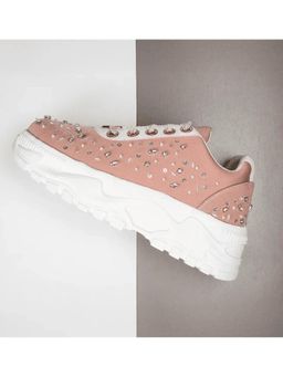 RETTROSE - The Nicole Luxury Dusky Pink Satin Embellished Trainer