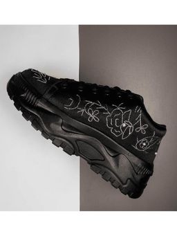 RETTROSE - The Madelin Luxury Black Satin Embellished Trainer