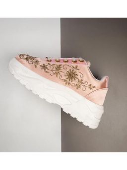RETTROSE - The Eliana Luxury Pink Satin Embellished Trainer