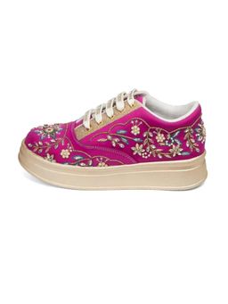 RETTROSE - The Marcelline Luxury Magenta Floral Embellished Trainer
