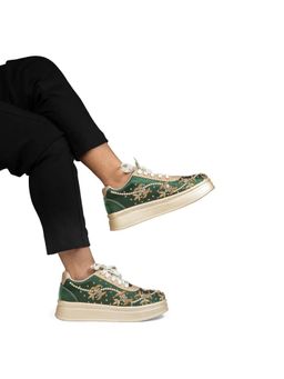 RETTROSE - The Evelisse Luxury Green Orchid Embellished Trainer