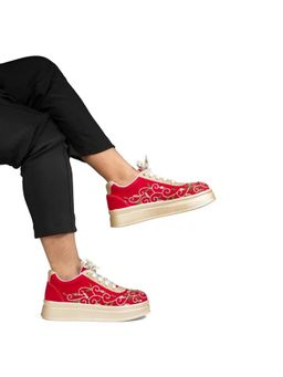 RETTROSE - The Monarch Luxury Baroque Vine Red Embellished Trainer