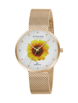 Strand by Obaku - Sunflower Rose Silver Dial Quartz Watch For Women (S700LXVWMV-DS)