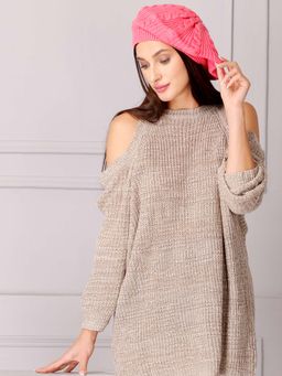 Bharatasya - Stylish Fine Knitted Beret Cap Pink