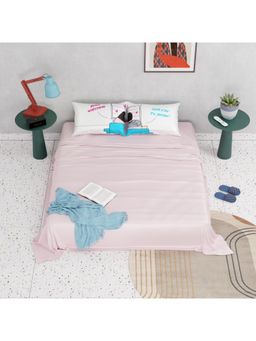 QuirkLoom - Binge Watching Double Bedsheet with 2 Pillow Covers