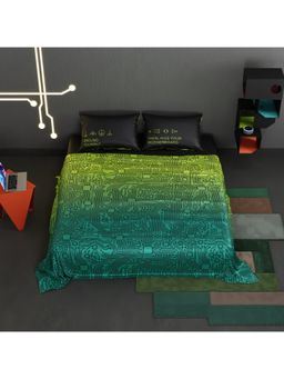 QuirkLoom - Motherboard Printed Satin Double Bedsheet with 2 Pillow Covers