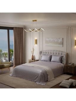 Stoa Paris - Elegance Grey Satin King Size Bedsheet with 2 Pillow Covers