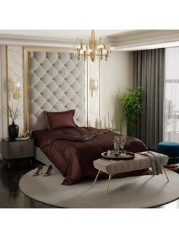 Stoa Paris - Date Night Chocolate Brown Satin Single Comforter