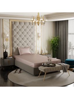 Stoa Paris - Beige Satin Single Fitted Sheet with 1 Pillow Cover