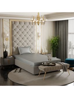 Stoa Paris - Grey Satin Single Fitted Sheet with 1 Pillow Cover