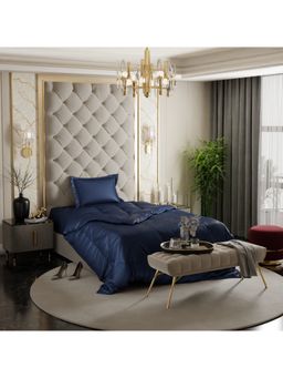 Stoa Paris - Date Night Navy Blue Satin Single Comforter