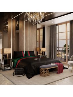 Stoa Paris - Vogue Black Polyester King Comforter with 2 Pillow Covers