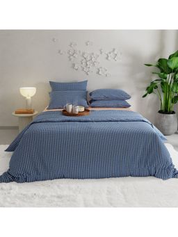 Stoa Paris - Geometric Blue King Comforter with 4 Pillow Covers