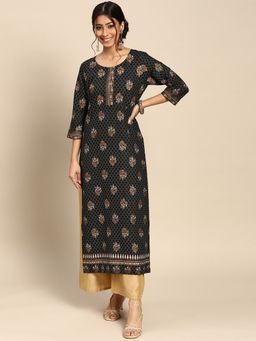 Gerua By Libas - Black Printed Kurta