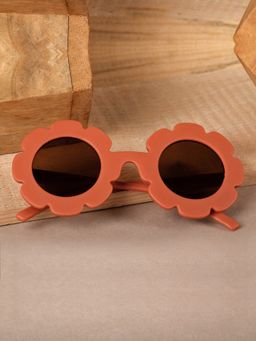 DukieKooky - Red & Brown Round Sunglasses Uv Protection Lens-DKSG532E (4-7 Years)