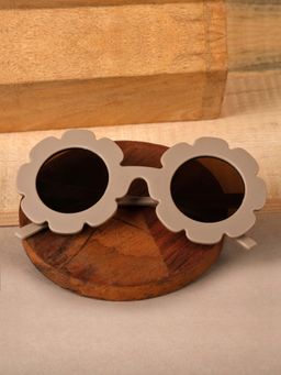 DukieKooky - Beige & Brown Round Sunglasses Uv Protection Lens-DKSG532I (4-7 Years)