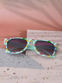 DukieKooky - Unisex Green & Black Uv Protected Wayfarer Sunglasses -DKSG542B (4-7 Years)