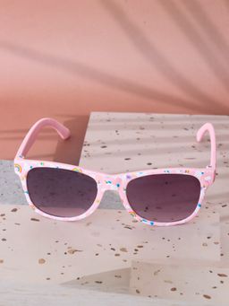 DukieKooky - Unisex Pink & Black Uv Protected Wayfarer Sunglasses -DKSG542C (4-7 Years)