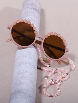 DukieKooky - Girl Brown & Brown Uv Protected Round Sunglasses -DKSG543A (4-7 Years)