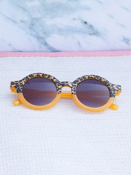 DukieKooky - Unisex Yellow & Black Uv Protected Round Sunglasses -DKSG544A (4-7 Years)