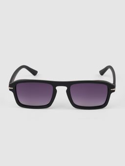 DukieKooky - Unisex Black & Black Uv Protected Square Sunglasses -DKSG546A (4-7 Years)