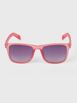 DukieKooky - Unisex Red & Black Uv Protected Wayfarer Sunglasses -DKSG547C (4-7 Years)