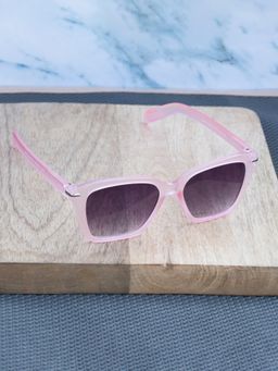 DukieKooky - Unisex Pink & Black Uv Protected Square Sunglasses -DKSG548B (4-7 Years)